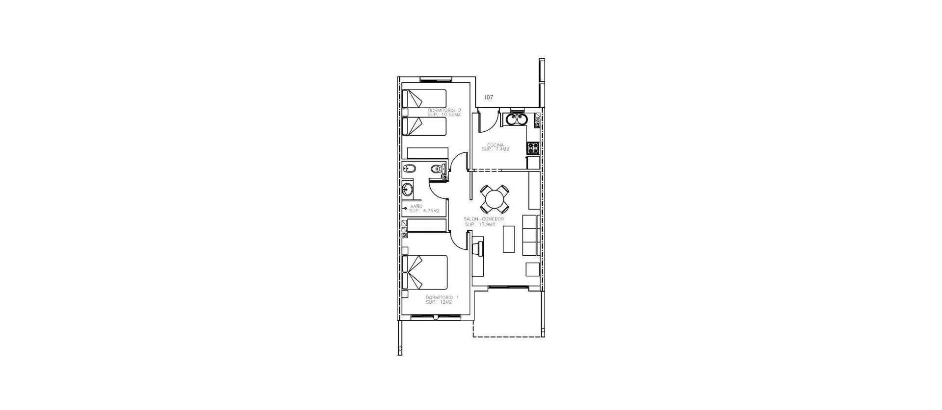 New Build - Apartment - Aguilas - Collados